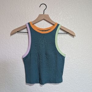 Wild Fable Ribbed Color Contrast Tank / XS